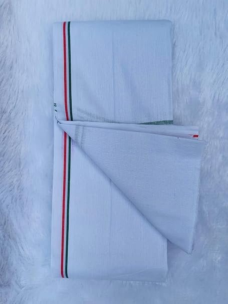 Pure Cotton Soft Gamcha | Angocha Towel for Bath, Sweat, Puja Full Size | Pack of 1 (White) alternate view