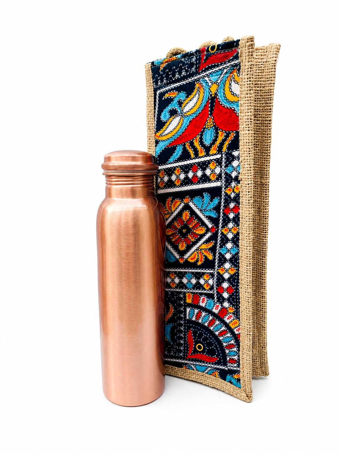 100% Pure Copper Water Bottle 1 Litre with Carry Bag | Ayurvedic Health Benefits | Leak Proof | BPA Free | Joint-Free Design | Ideal for Travel, Office, Gym & Daily Use
