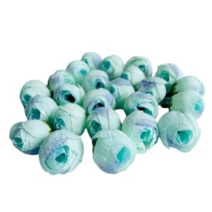 Artificial Peony Flower Buds, Silk, Small Round Blooms, DIY Craft Decoration (Pack of 24) (Blue)
